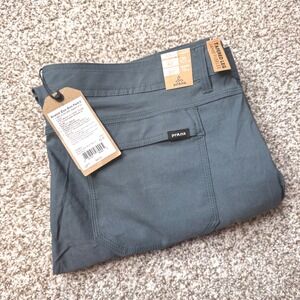PrAna 42x30 Stretch Zion II Slim Pants Blue Grey Tapered Leg Hiking Outdoor New